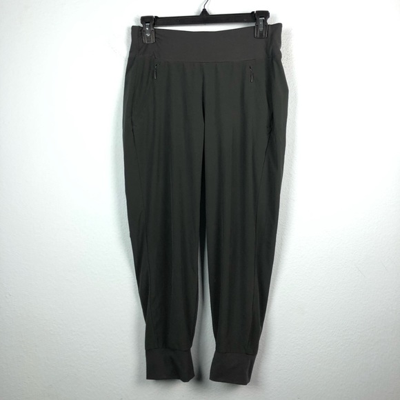 Athleta Soho Jogger Track Pants Dark Olive Grey 2 - Picture 2 of 8